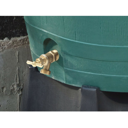 50-Gallon Oak Wood Style Rain Barrel in Green Plastic