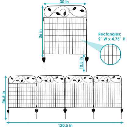 4 Pack Steel Foldable Garden Fence Floral Staked Trellis Panel Animal Barrier