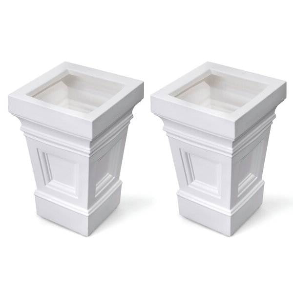 Set of 2 - 24 inches White Self Watering Planter Box