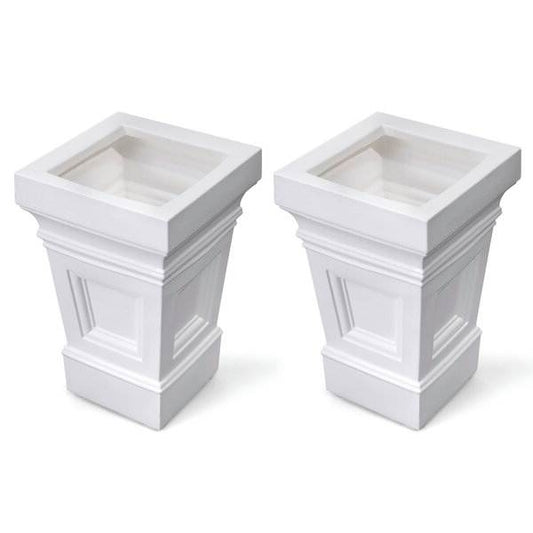 Set of 2 - 24 inches White Self Watering Planter Box
