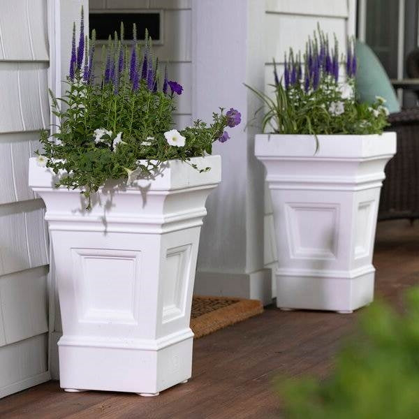 Set of 2 - 24 inches White Self Watering Planter Box