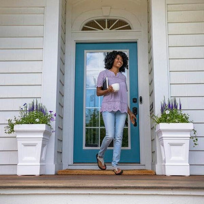 Set of 2 - 24 inches White Self Watering Planter Box