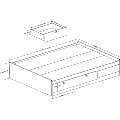 Full size Modern Platform Bed with 4 Storage Drawers