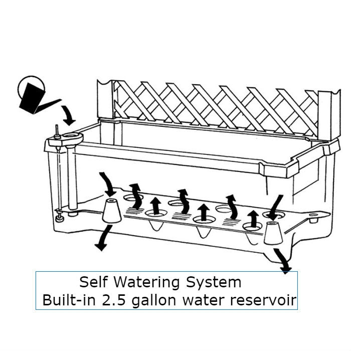 Indoor/Outdoor Grey Polypropylene Wheeled Trellis Planter