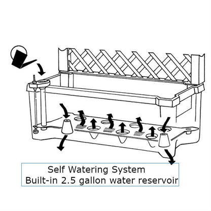 Indoor/Outdoor Grey Polypropylene Wheeled Trellis Planter