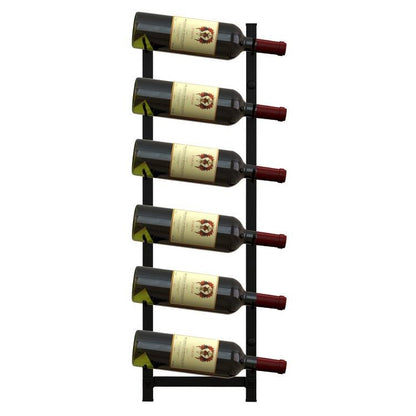 Simple 6 Bottle Black Wall Mounted Wine Rack