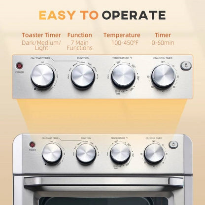 Silver Multi-Function 7-in-1 Toaster Oven 21 QT