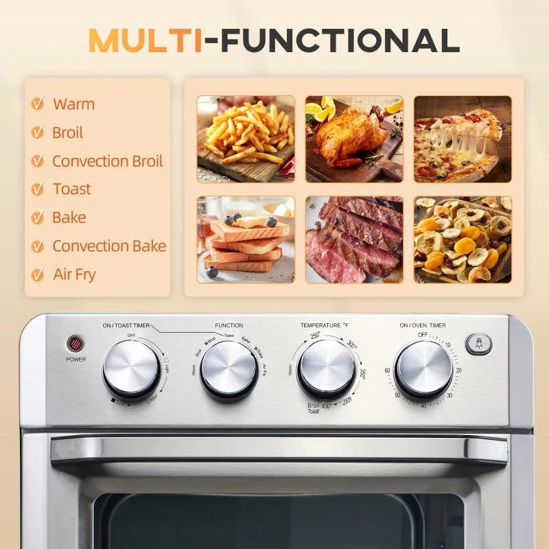 Silver Multi-Function 7-in-1 Toaster Oven 21 QT