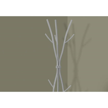74-inch Freestanding Silver Metal Coat Rack Entryway Hall Tree Umbrella Stand
