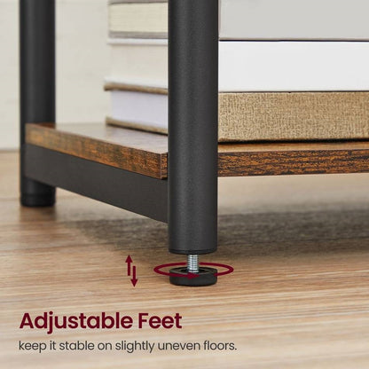 Set of 2 - Nightstand End Tables Charging Station with 2 USB ports