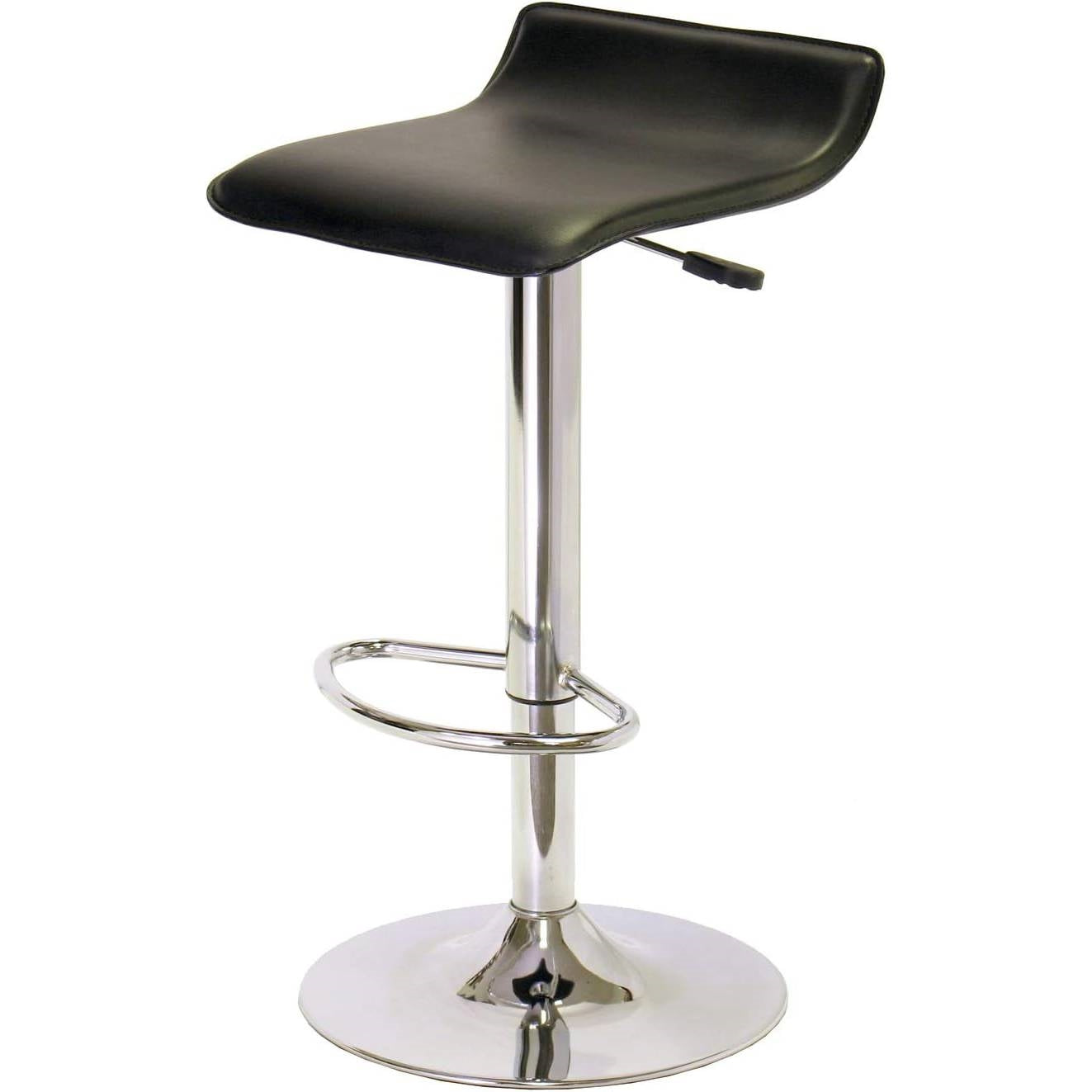 Modern Air-Lift Adjustable Bar Stools with Black Seat