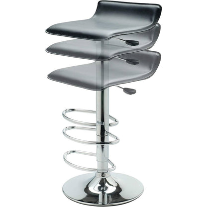 Modern Air-Lift Adjustable Bar Stools with Black Seat