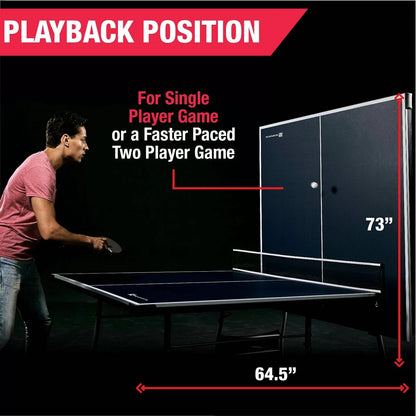 Blue Official Size Ping Pong Table Tennis Set with Net 2 Balls and 2 Paddles