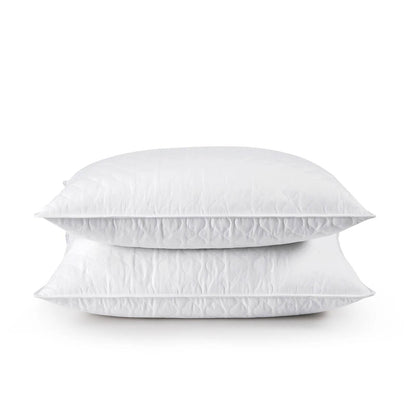 Set of 2 King size Gusseted Goose Down Feather Pillow in Organic Cotton Fabric