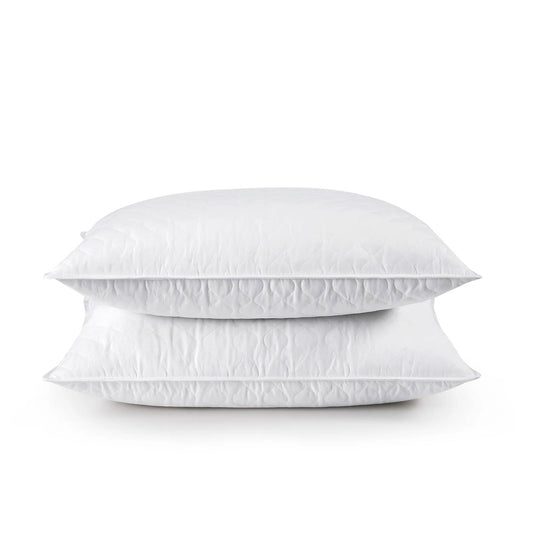Set of 2 King size Gusseted Goose Down Feather Pillow in Organic Cotton Fabric