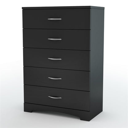 5-Drawer Chest in Black Finish