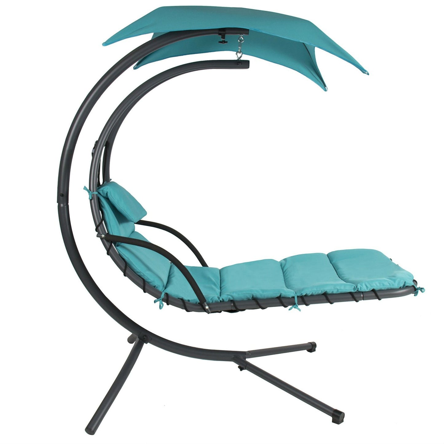 Teal Single Person Modern Chaise Lounger Hammock Chair Porch Swing