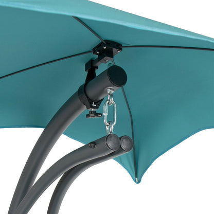 Teal Single Person Modern Chaise Lounger Hammock Chair Porch Swing