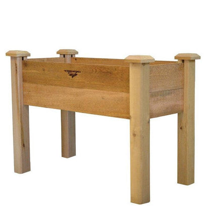 Raised Garden Bed Planter Box in Solid Cedar Wood in Natural Finish - 34-inch