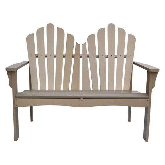 Outdoor Cedar Wood Loveseat Garden Bench in Taupe Grey Finish