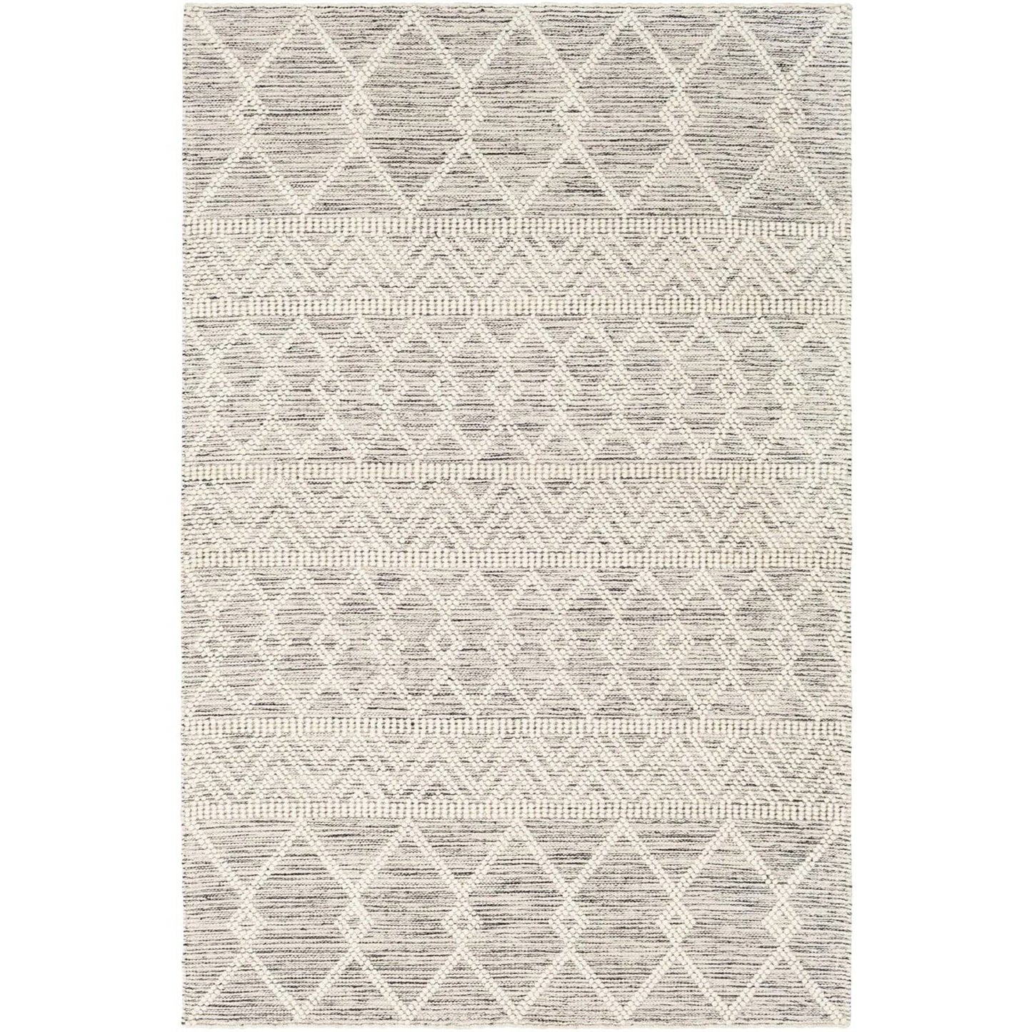 3-ft. x 5-ft. Hand Woven Wool Blend Grey Beige Ivory Persian Style Area Rug