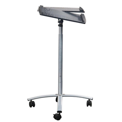 Adjustable Laptop Computer Cart Desk Stand in Steel with Graphite Top