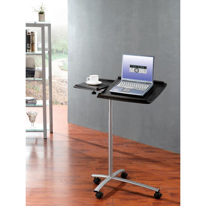 Adjustable Laptop Computer Cart Desk Stand in Steel with Graphite Top