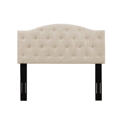Twin Size Beige Upholstered Tufted Adjustable Height Headboard