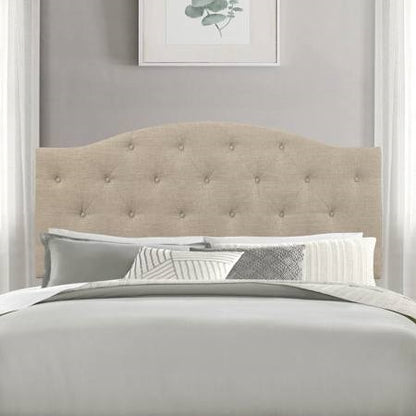 Twin Size Beige Upholstered Tufted Adjustable Height Headboard
