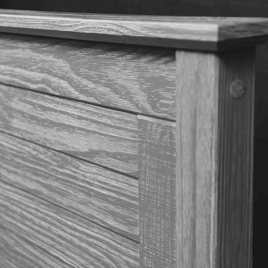 Twin Size Coastal Dorm Solid Pine Platform Bed in Grey