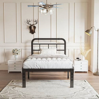 Twin Size Heavy Duty Platform Bed Frame w/ Headboard