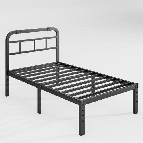 Twin Size Heavy Duty Platform Bed Frame w/ Headboard