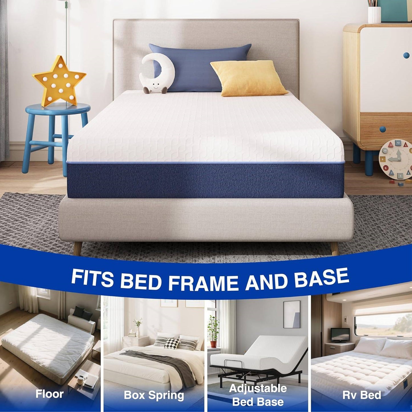 Twin Size - 6 Inch Gel Infused Medium Firm Memory Foam Mattress
