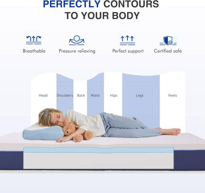 Twin Size - 6 Inch Gel Infused Medium Firm Memory Foam Mattress