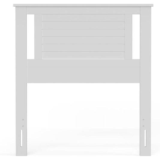 Twin Size Coastal White Poplar Horizontal Slat Panel Headboard