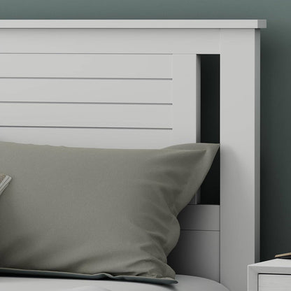 Twin Size Coastal White Poplar Horizontal Slat Panel Headboard