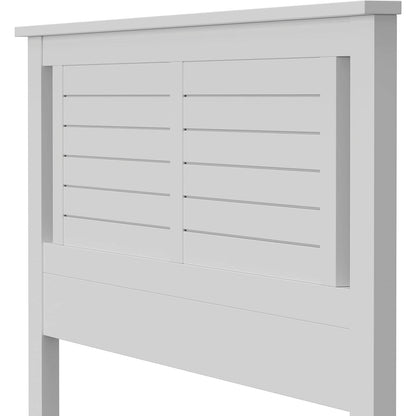 Twin Size Coastal White Poplar Horizontal Slat Panel Headboard