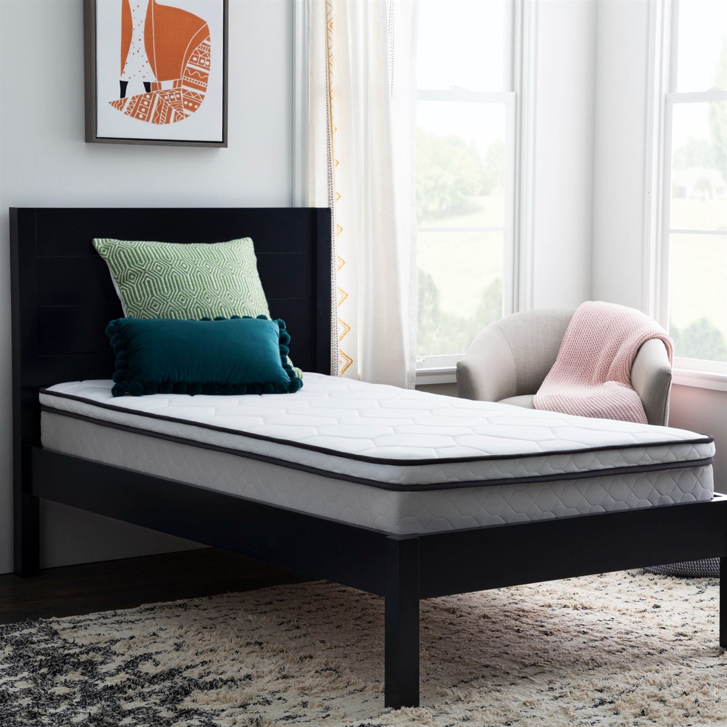 8 Inch Contouring Plush Hybrid Mattress in Twin Size