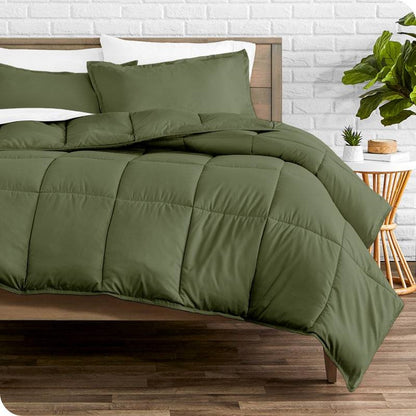 Twin Size All Season Super Soft Down Alternative Comforter Set Olive