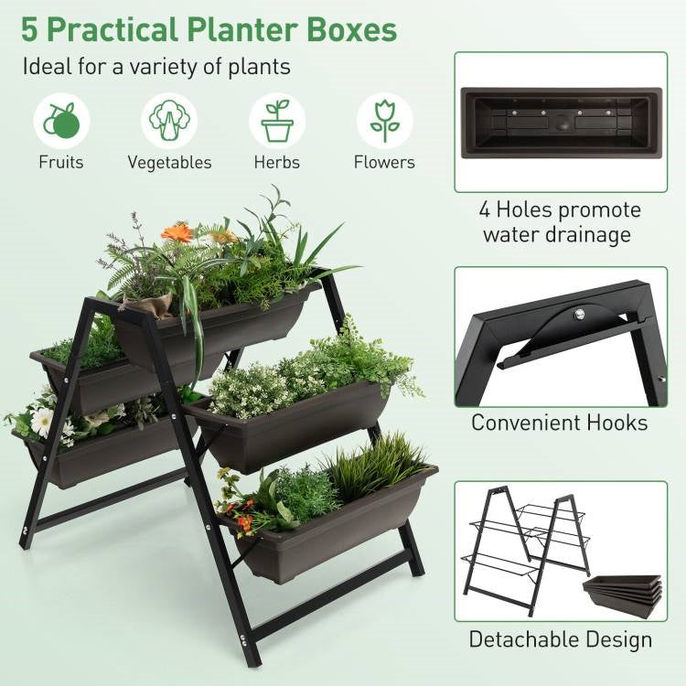 3 Tier 5 Planter Boxes Vertical Raised Garden Bed