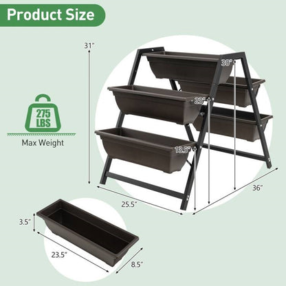 3 Tier 5 Planter Boxes Vertical Raised Garden Bed