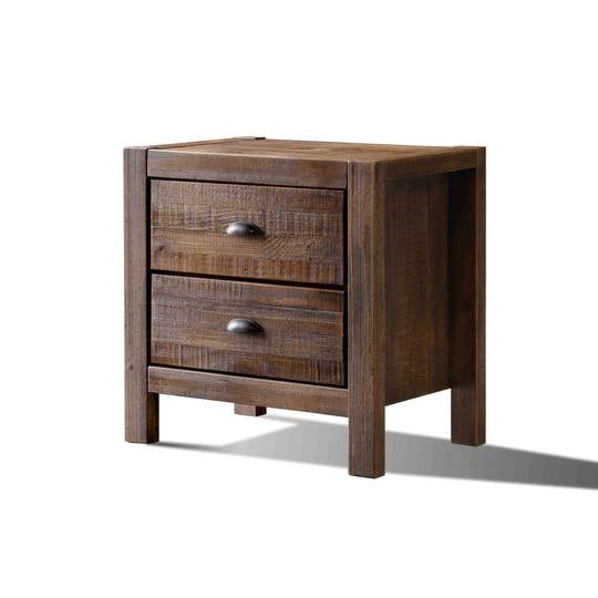 FarmHouse 2 Drawer Nightstand in Walnut