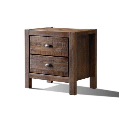FarmHouse 2 Drawer Nightstand in Walnut