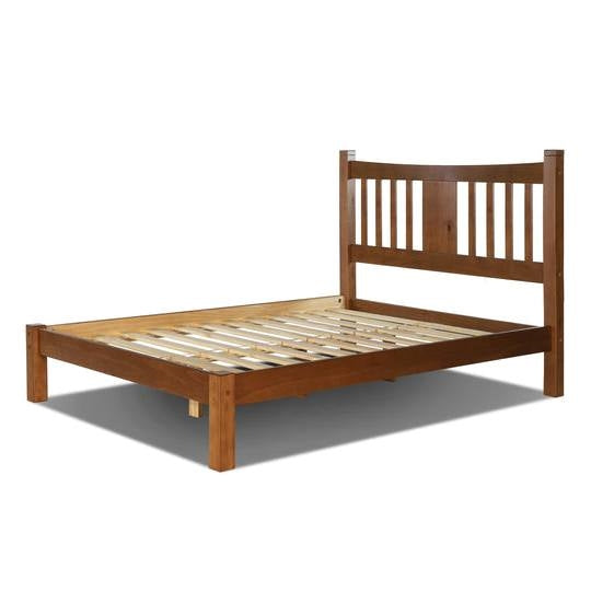 King Size FarmHouse Solid Wood Platform Bed in Walnut