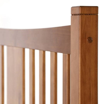 Queen Size FarmHouse Solid Wood Platform Bed in Walnut