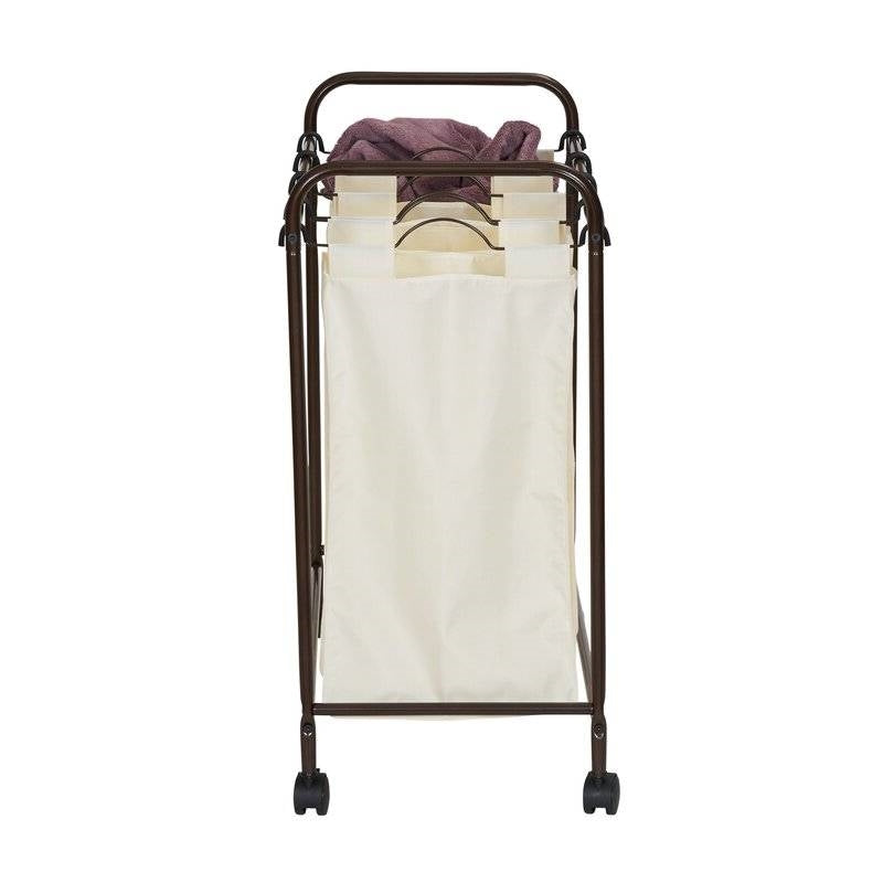 Farmhouse 4 Sections Wheeled Laundry Sorter