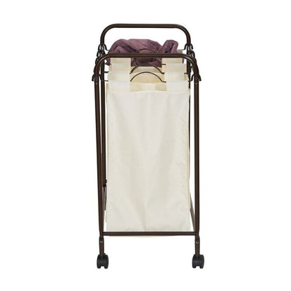 Farmhouse 4 Sections Wheeled Laundry Sorter