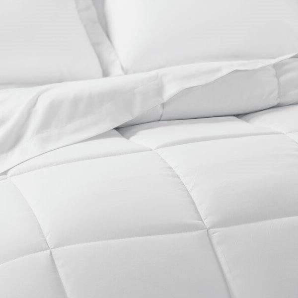 California King Microfiber Baffle-Box 6-Piece Reversible Bed In A Bag in White