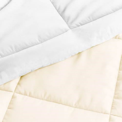 Full/Queen 3-Piece Microfiber Reversible Comforter Set White/Cream