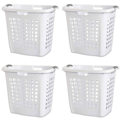 Set of 4 Heavy Duty Plastic Laundry Hamper Dirty Clothes Basket
